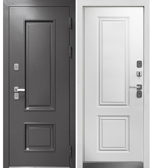 Дверь металлическая Luxor Termo 2 Букле антрацит - Эмалит белый